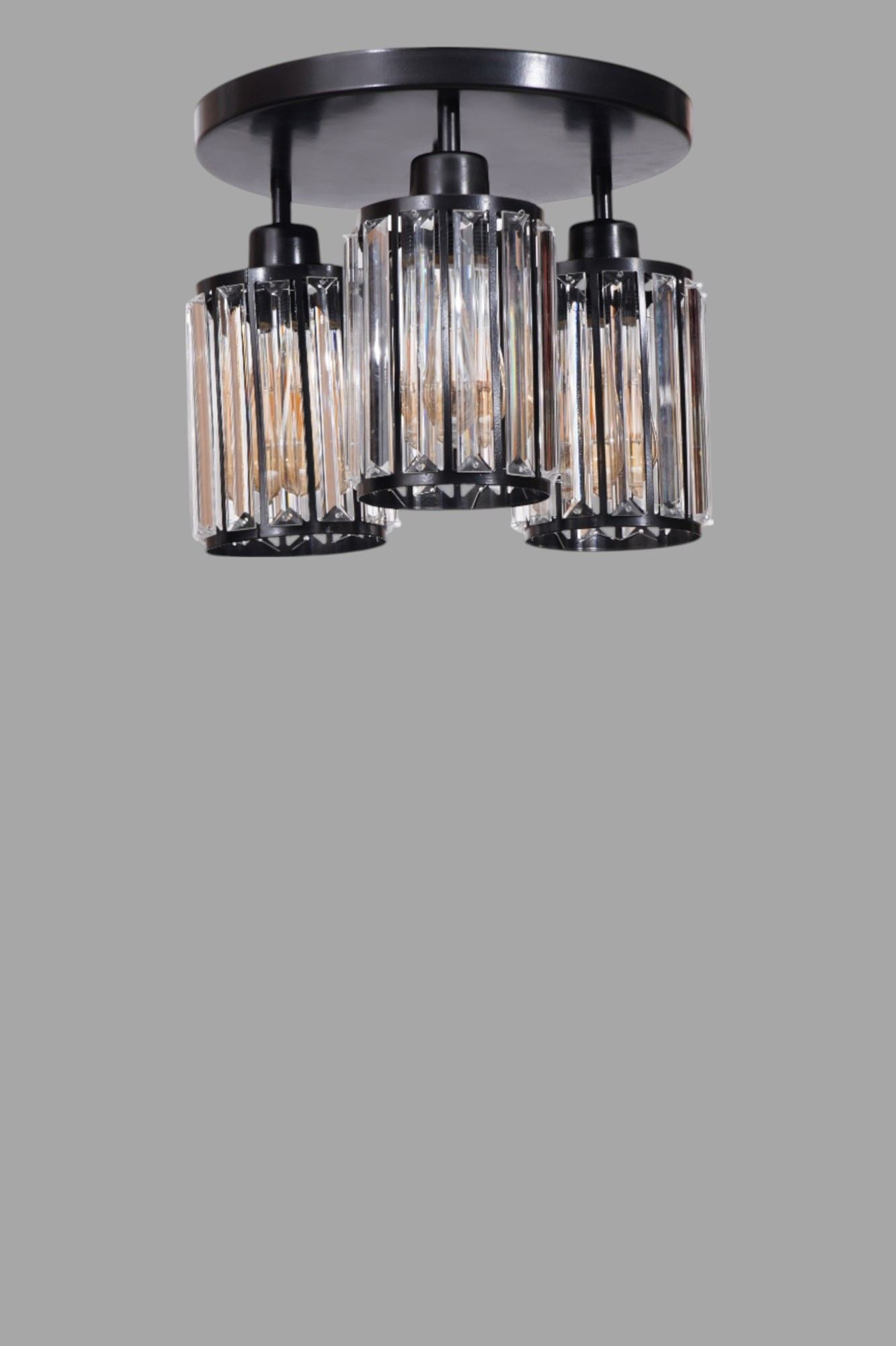 Candeeiro de Teto – Ø13 h:17 cm – Preto – Metal e Vidro