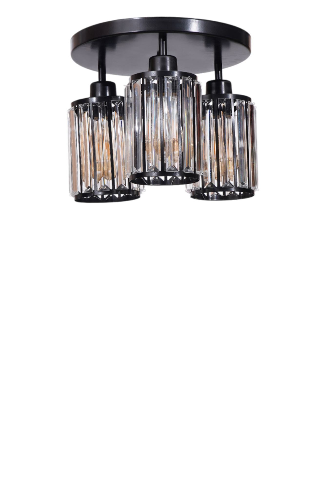 Candeeiro de Teto – Ø13 h:17 cm – Preto – Metal e Vidro