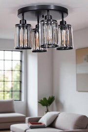 Candeeiro de Teto - 26 cm - Preto - Metal e Vidro