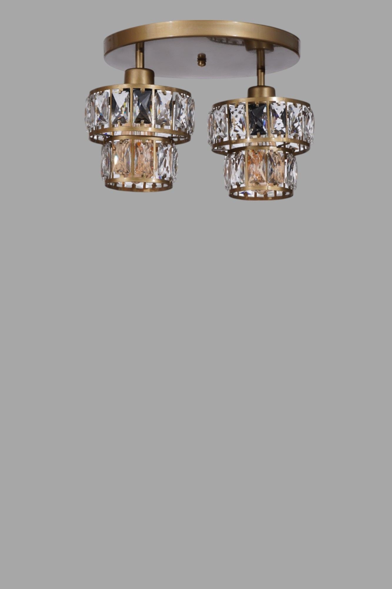 Candeeiro de Teto – 23 cm – Dourado – Metal e Vidro