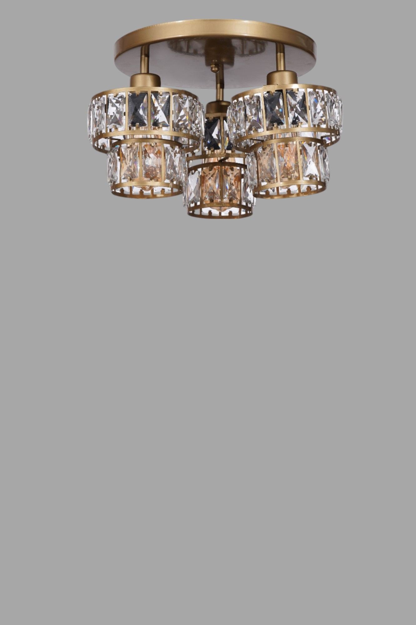 Candeeiro de Teto – 23 cm – Dourado – Metal e vidro