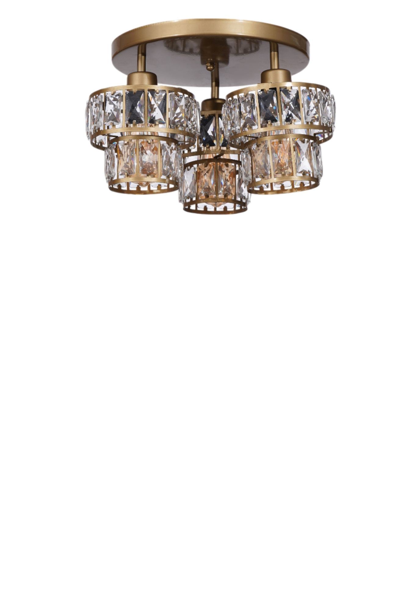 Candeeiro de Teto – 23 cm – Dourado – Metal e vidro