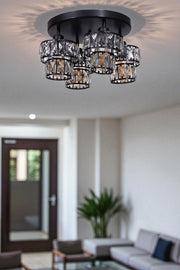 Candeeiro de Teto – 23 cm – Preto – Metal com vidro