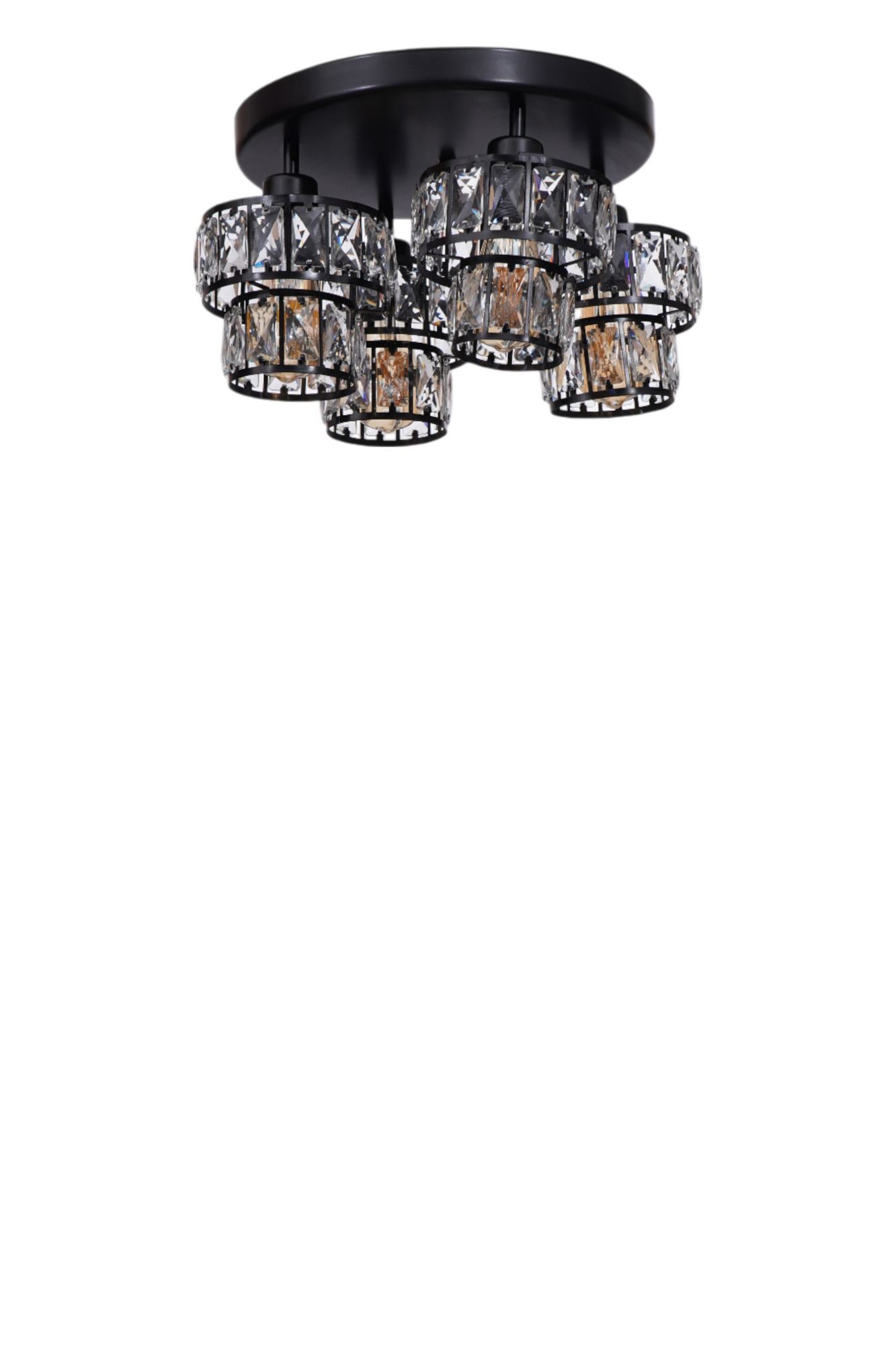 Candeeiro de Teto – 23 cm – Preto – Metal com vidro