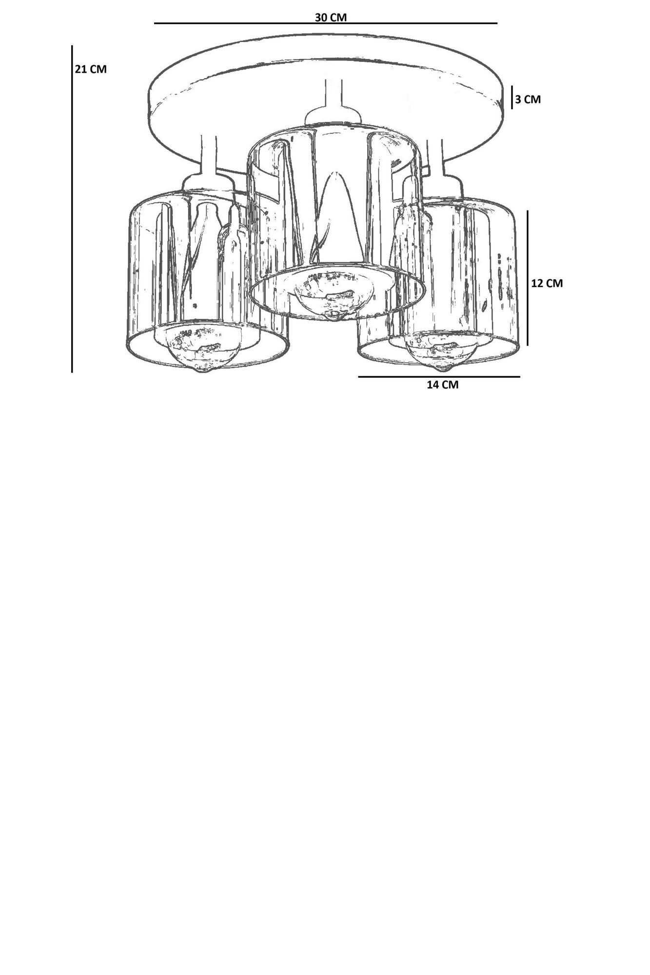 Candeeiro de Teto – Ø14 h:12 cm – Mel e Ouro – Metal e Vidro
