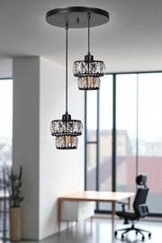 Candeeiro de Teto – 80 cm – Preto – Metal e Vidro