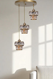 Candeeiro de Teto - Ø17 h:14 cm - Dourado - Metal e vidro