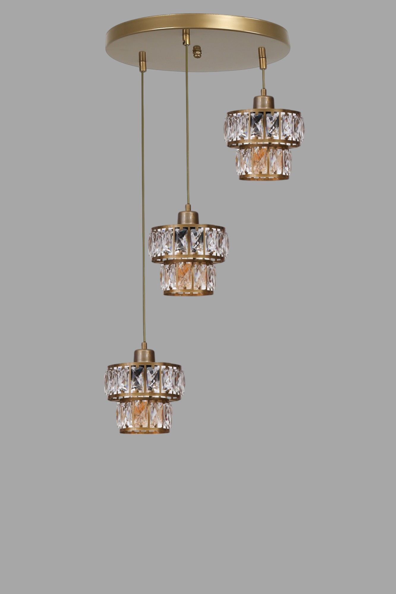 Candeeiro de Teto - Ø17 h:14 cm - Dourado - Metal e vidro