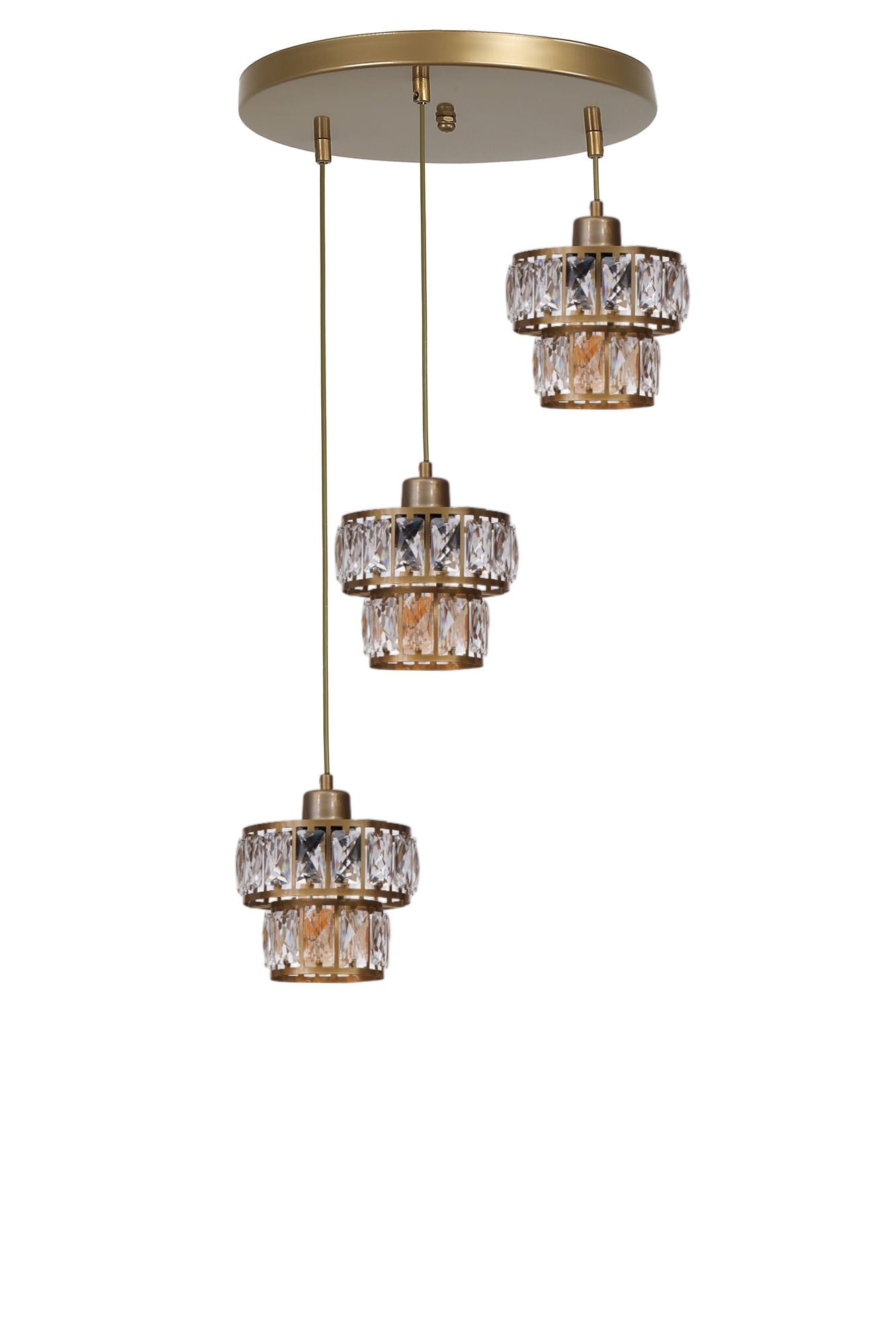 Candeeiro de Teto - Ø17 h:14 cm - Dourado - Metal e vidro