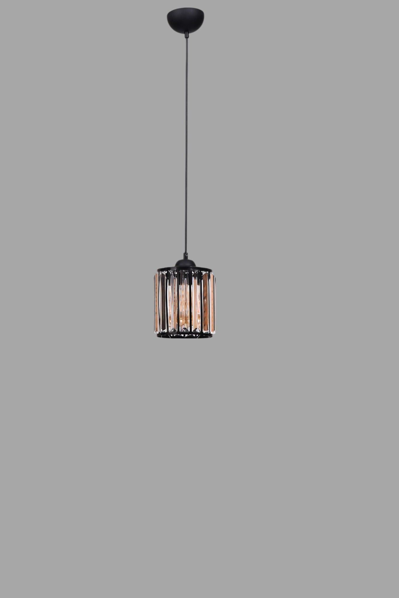 Candeeiro de Teto – Ø13 h:17 cm – Preto – Metal com vidro