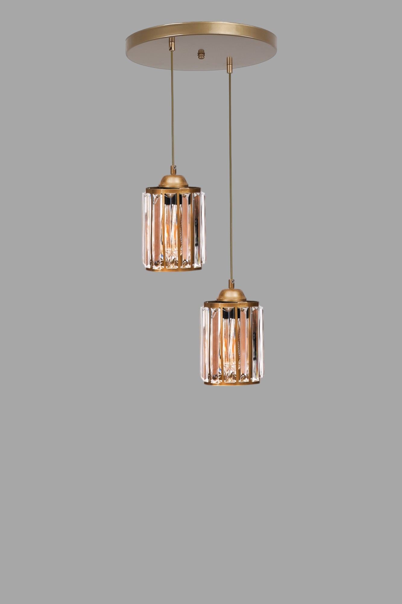 Candeeiro de Teto – 80 cm – Dourado – Metal