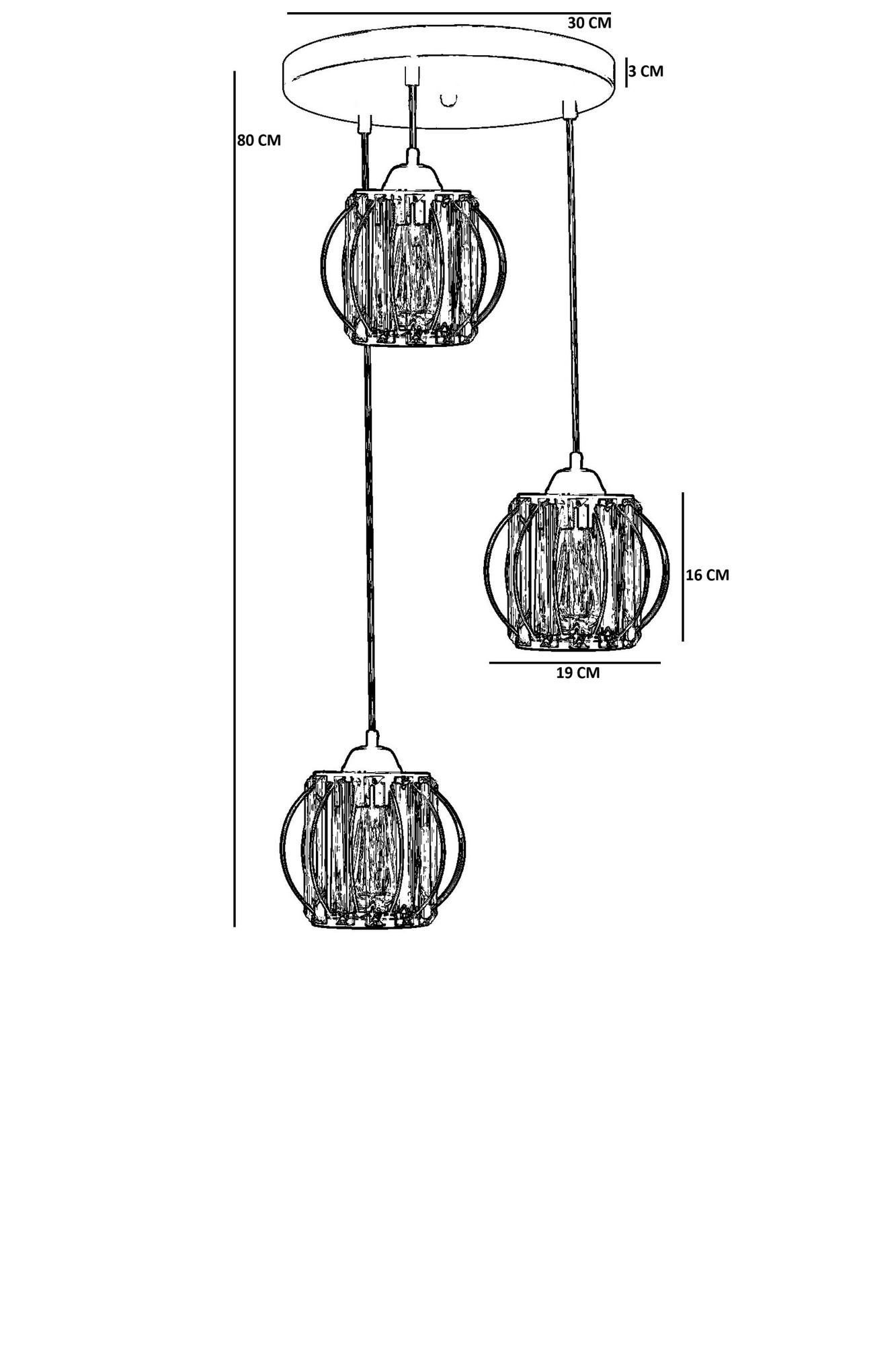 Candeeiro de Teto – Ø19cm h:16cm – Preto – Metal e vidro