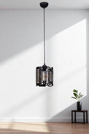 Candeeiro de Teto – Ø19 x 20 cm – Preto – Metal com vidro