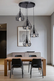 Candeeiro de Teto – Ø20 cm – Preto – Metal e Vidro