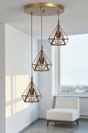 Candeeiro de Teto – Ø20 x 25 cm – Dourado – Metal