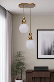 Candeeiro de Teto de Metal – Ø15 cm – Branco e Dourado