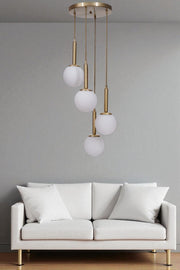 Candeeiro de Teto de Metal – Ø15 cm – Branco e Dourado