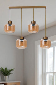 Candeeiro de Teto – Ø15 cm – Mel e Ouro – Metal