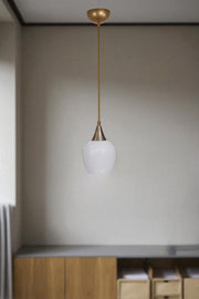 Candeeiro de Teto – Ø15 cm – Branco e Dourado – Metal e Vidro