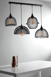 Candeeiro de Teto – Altura Ajustável – Preto – Metal