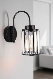 Candeeiro de Parede – Ø12 h:17 cm – Preto – Metal e vidro