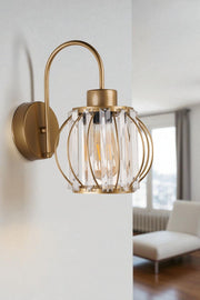 Candeeiro de Parede – Ø20 h:16 cm – Dourado – Metal e Vidro