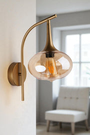 Candeeiro de Parede – 38 cm – Mel e Ouro – Metal