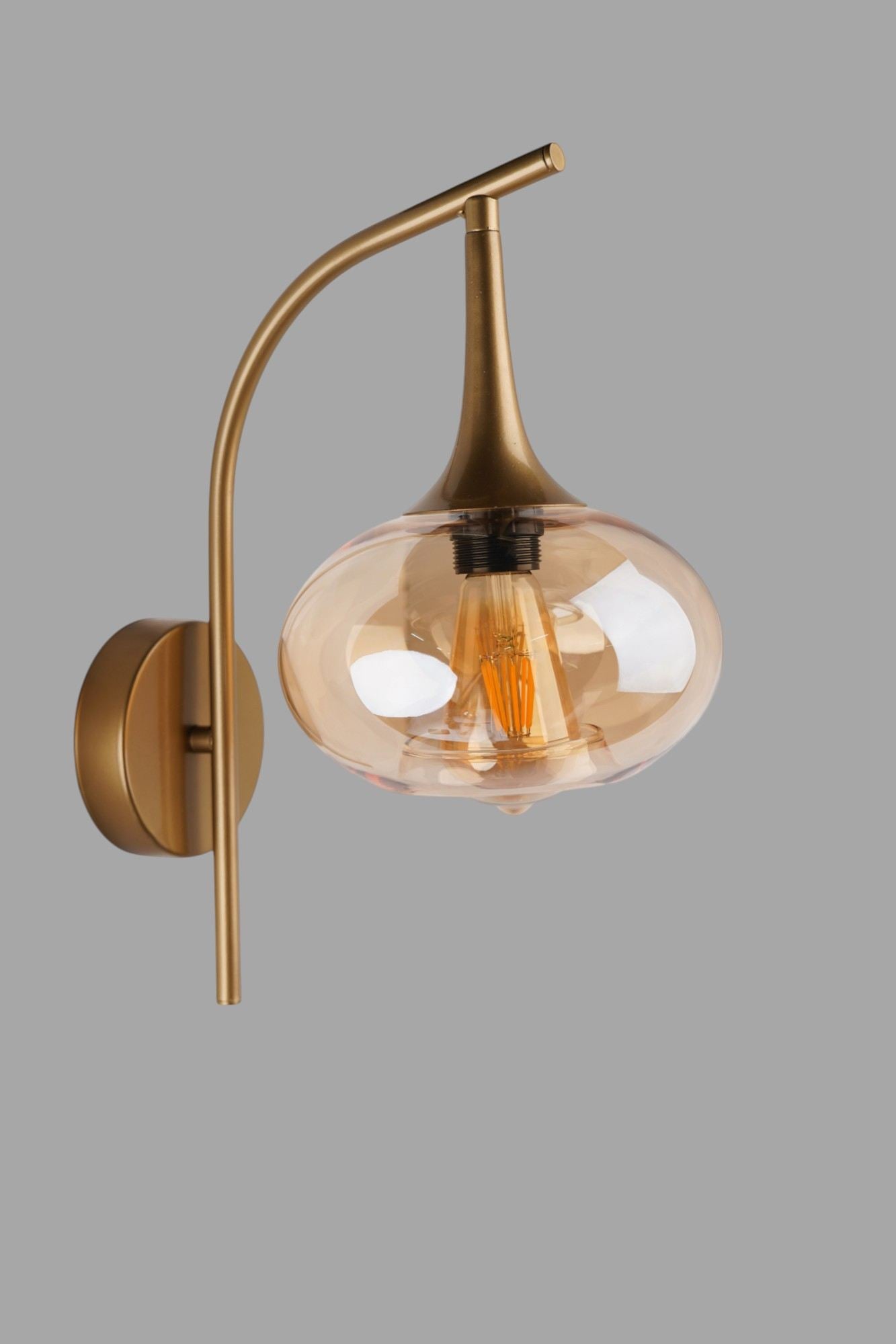 Candeeiro de Parede – 38 cm – Mel e Ouro – Metal