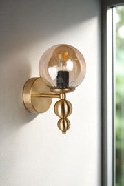 Candeeiro de Parede – Ø12 h:3 cm – Mel e Dourado – Metal e Vidro