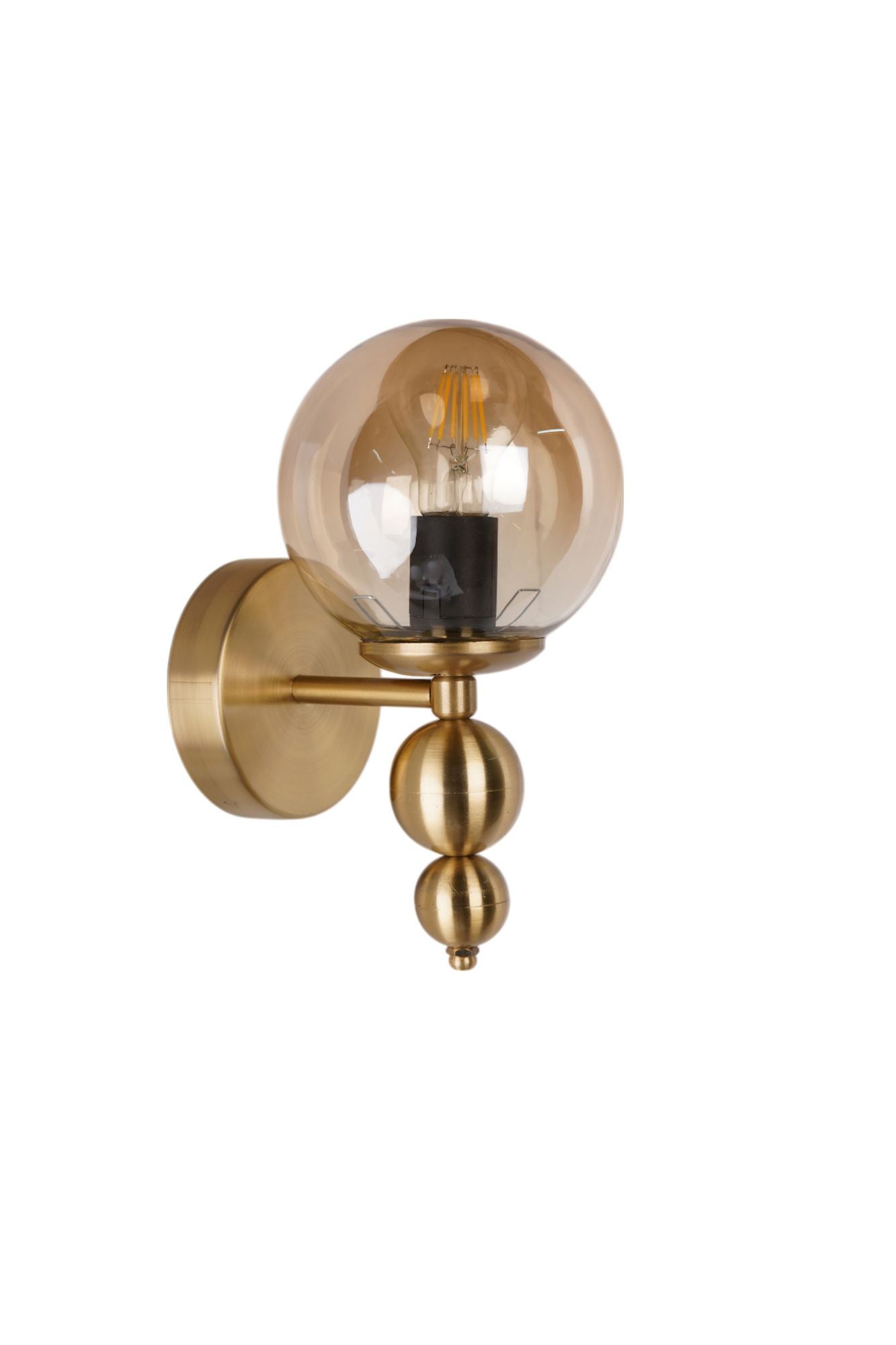 Candeeiro de Parede – Ø12 h:3 cm – Mel e Dourado – Metal e Vidro