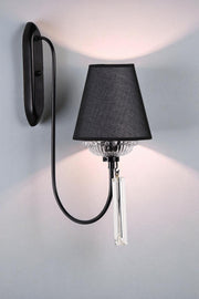 Candeeiro de Parede – Ø9 cm – Preto – Metal e Tecido