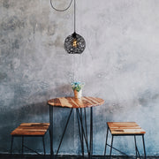 Candeeiro de Teto Preto Moderno, Corpo em Ferro, 70 x 25 cm, Altura 115 cm, Ajustável, E27 Máx. 40 W, IP20 | Design Escandinavo e Sudoeste Elegante