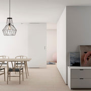 Candeeiro de Teto preto moderno, 50 cm de diâmetro, 148 cm de altura | Soquete E27 ajustável, corpo de metal, design elegante para casa e escritório | Classificação IP20