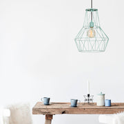 Candeeiro de Teto azul moderno, corpo de metal, 37 cm de diâmetro, 137 cm de altura, ajustável, soquete E27, iluminação elegante para decoração de casa e escritório