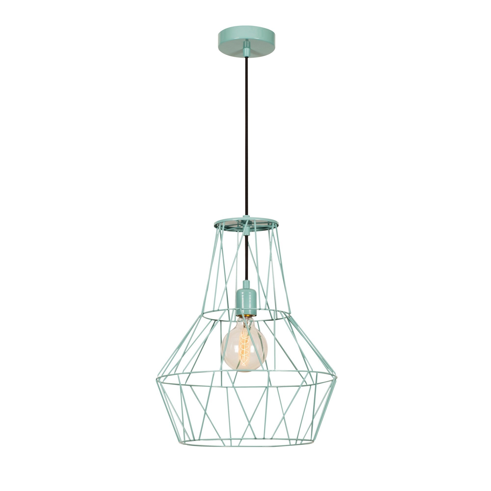 Candeeiro de Teto azul moderno, corpo de metal, 37 cm de diâmetro, 137 cm de altura, ajustável, soquete E27, iluminação elegante para decoração de casa e escritório