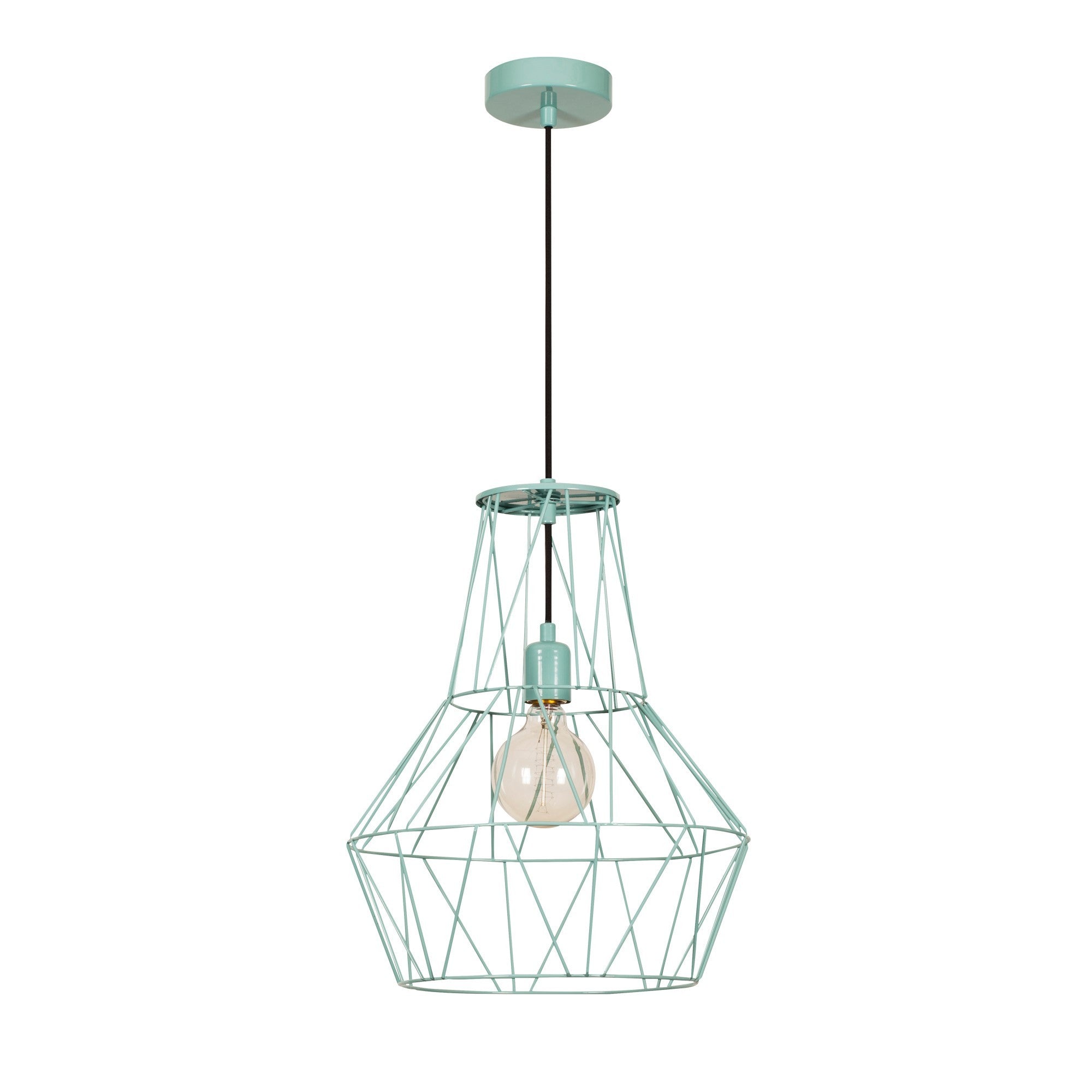 Candeeiro de Teto azul moderno, corpo de metal, 37 cm de diâmetro, 137 cm de altura, ajustável, soquete E27, iluminação elegante para decoração de casa e escritório