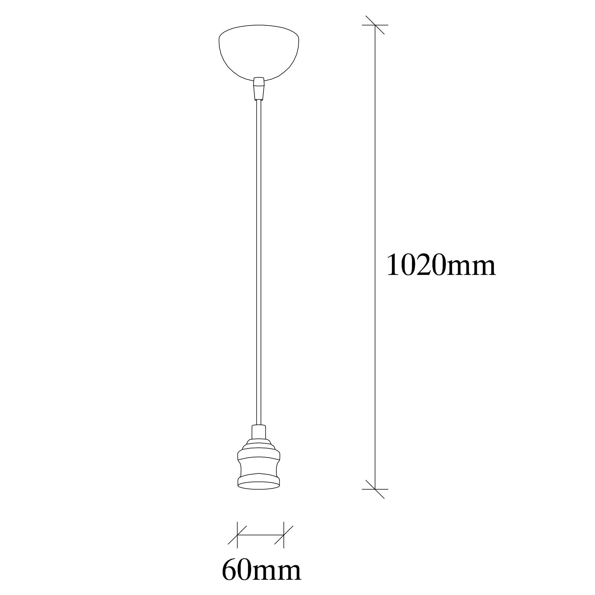 Lustre Vintage Moderno, Corpo de Metal, 6 cm de Diâmetro, 102 cm de Altura, Ajustável, E27 Máx. 40 W, IP20 | Iluminação Elegante para Decoração de Casa e Escritório