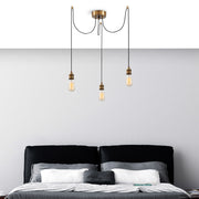 Candeeiro de Teto vintage moderno, corpo de metal, 96 x 96 cm, altura 102 cm, ajustável, 3 x E27 máx. 40 W, design elegante para casa e salas de jantar