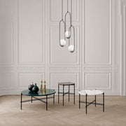 Candeeiro de Teto Industrial Moderno, Corpo em Metal Preto, 44 cm de Diâmetro, 146 cm de Altura | 3 Soquetes E27, Design Escandinavo Elegante | Perfeito para Casa e Escritório