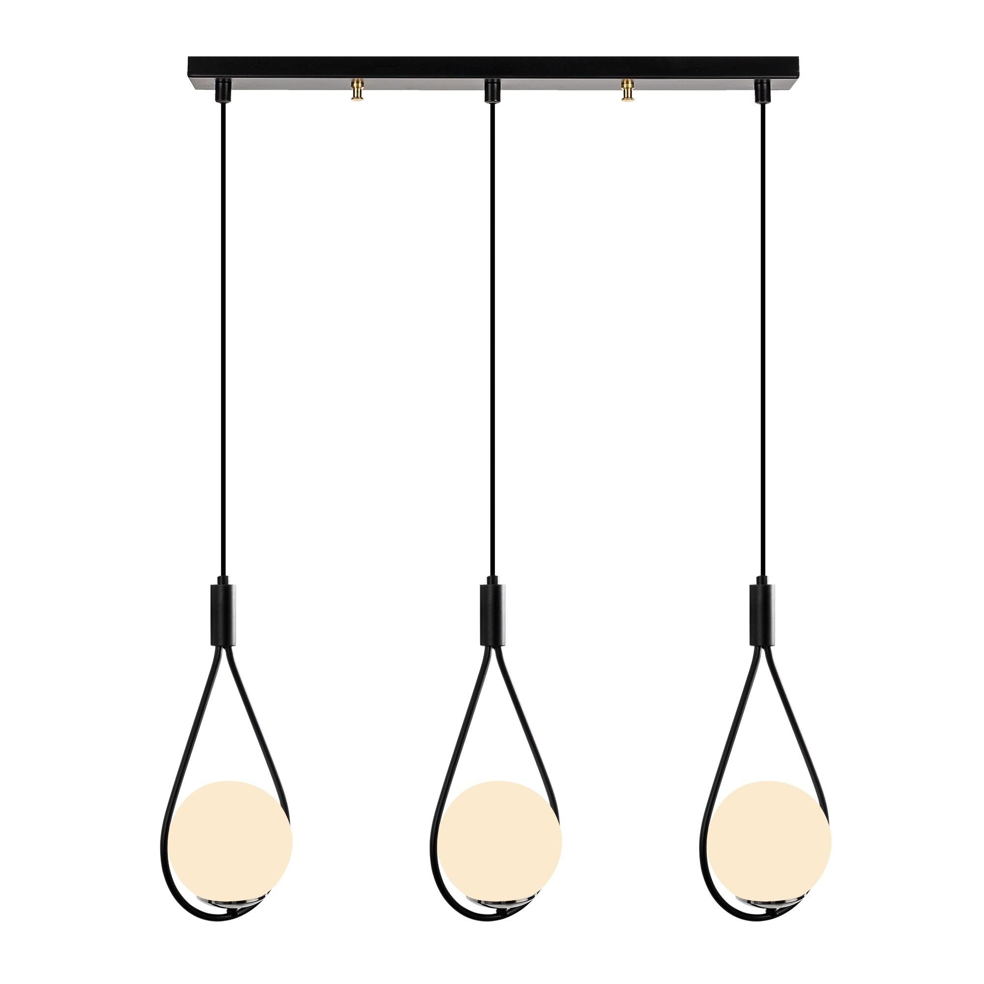 Candeeiro de Teto industrial moderno, corpo de ferro preto, 70 x 15 cm, altura: 146 cm, 3 x E27 máx. 40 W, design escandinavo elegante para casa e escritório