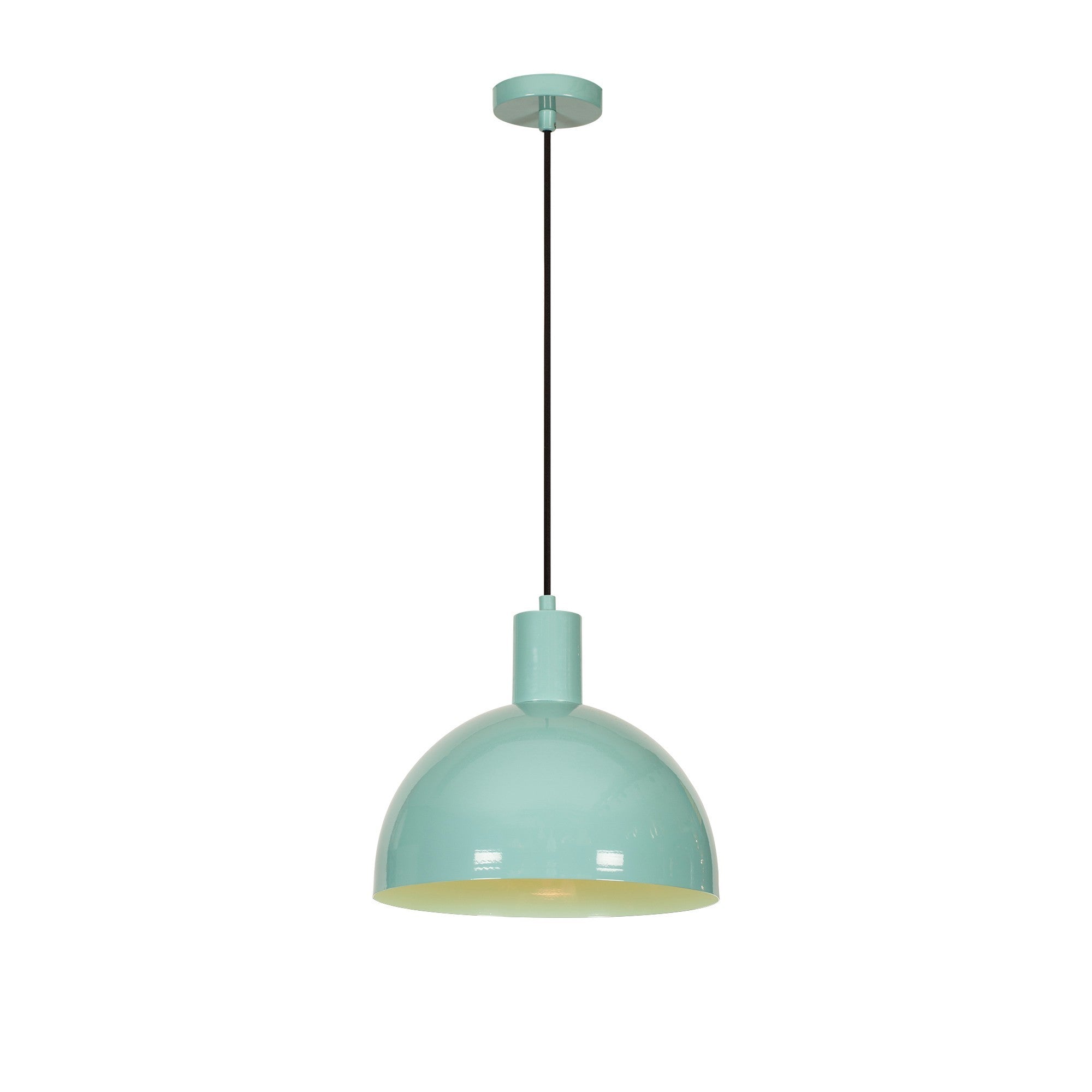 Candeeiro de Teto moderno turquesa, corpo de metal, 30 cm de diâmetro, 117 cm de altura | Soquete E27, máx. 40 W | Design elegante em cor sólida para decoração de casa