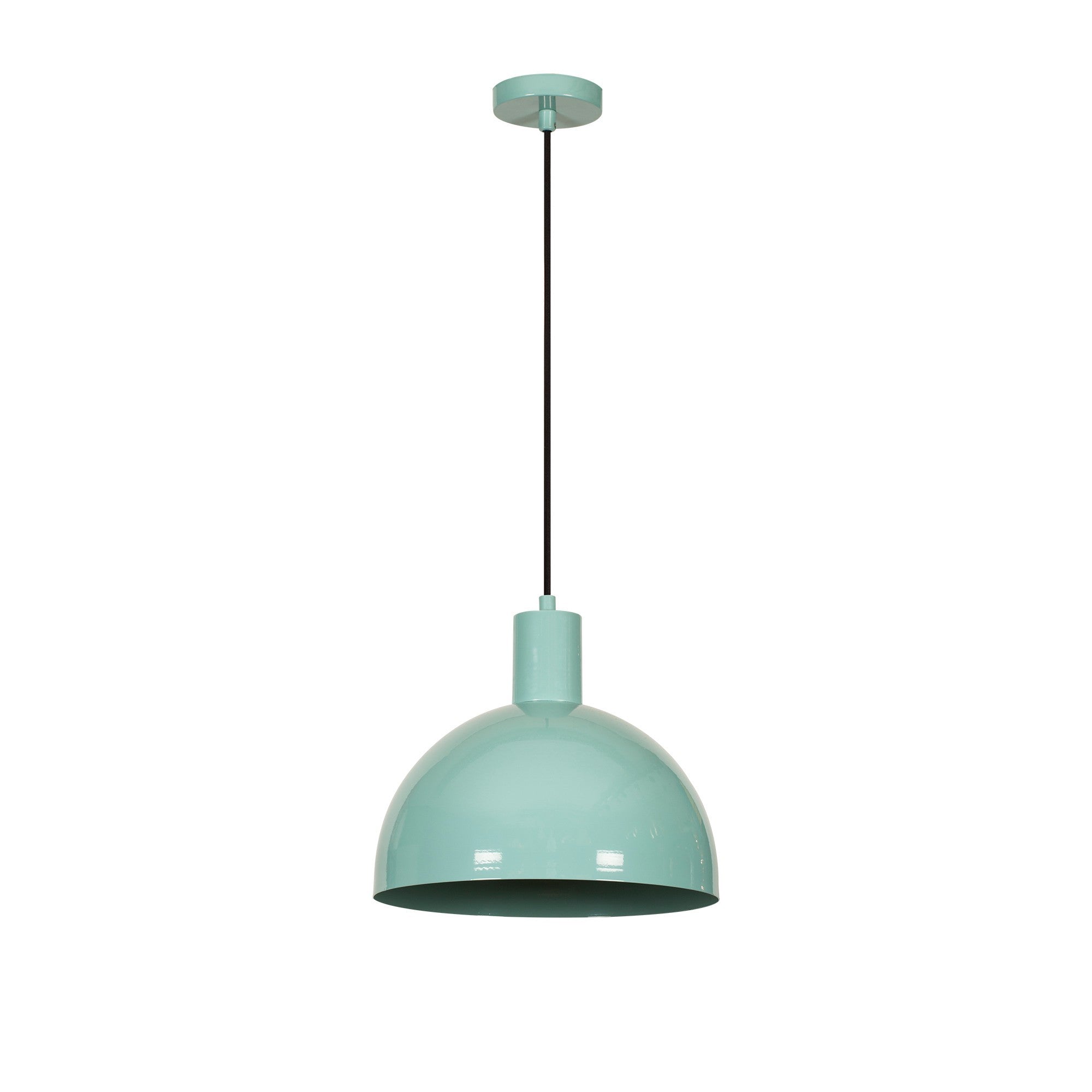 Candeeiro de Teto moderno turquesa, corpo de metal, 30 cm de diâmetro, 117 cm de altura | Soquete E27, máx. 40 W | Design elegante em cor sólida para decoração de casa