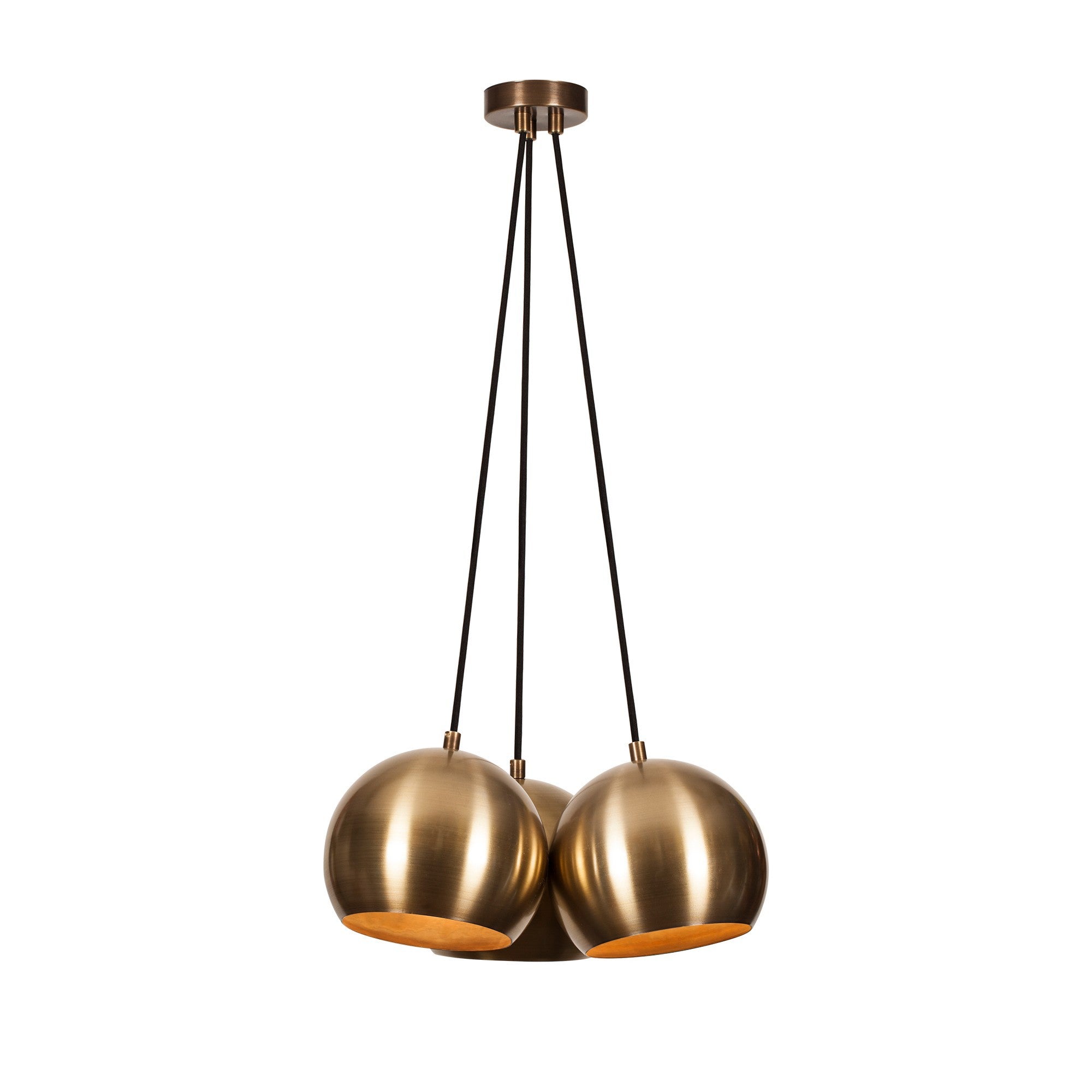 Lustre Vintage Elegante, Corpo em Metal, 40 cm de Diâmetro, 113 cm de Altura | 3 Soquetes E27, IP20 | Design Escandinavo Moderno e Glamouroso para Interiores Elegantes