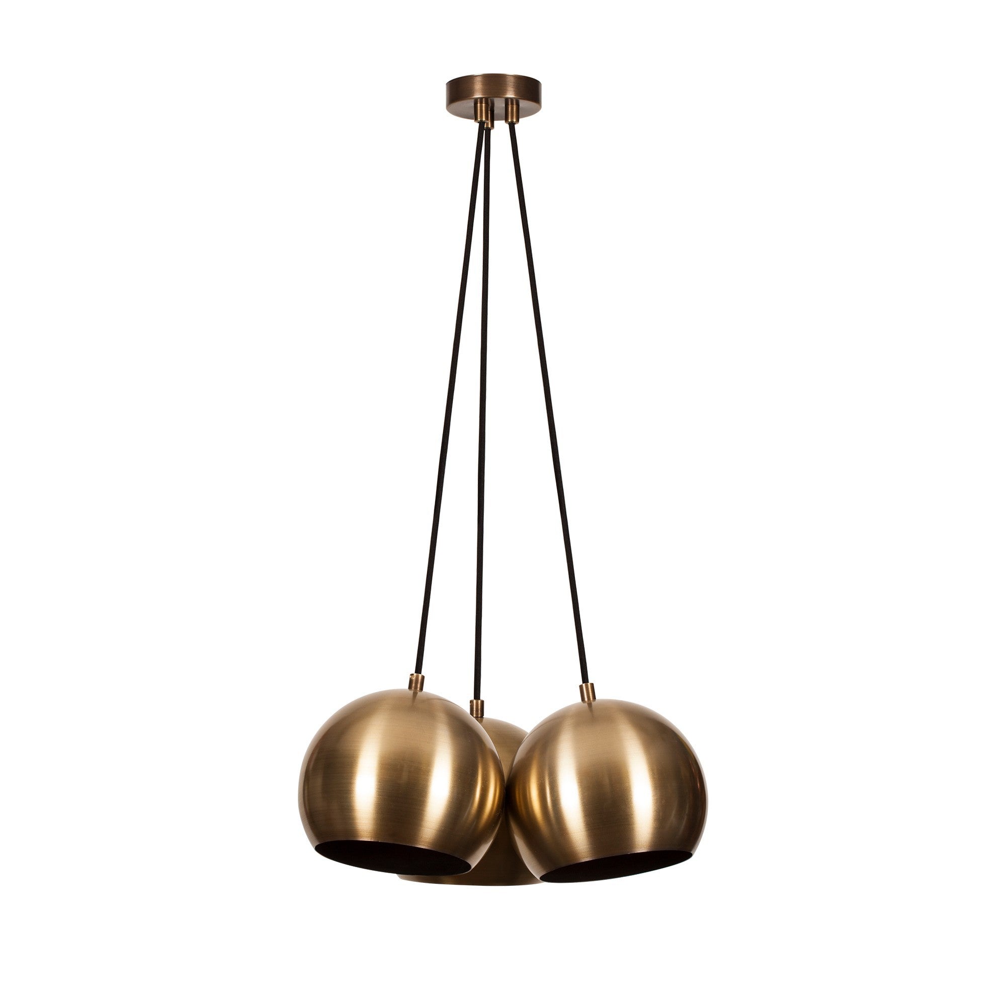Lustre Vintage Elegante, Corpo em Metal, 40 cm de Diâmetro, 113 cm de Altura | 3 Soquetes E27, IP20 | Design Escandinavo Moderno e Glamouroso para Interiores Elegantes