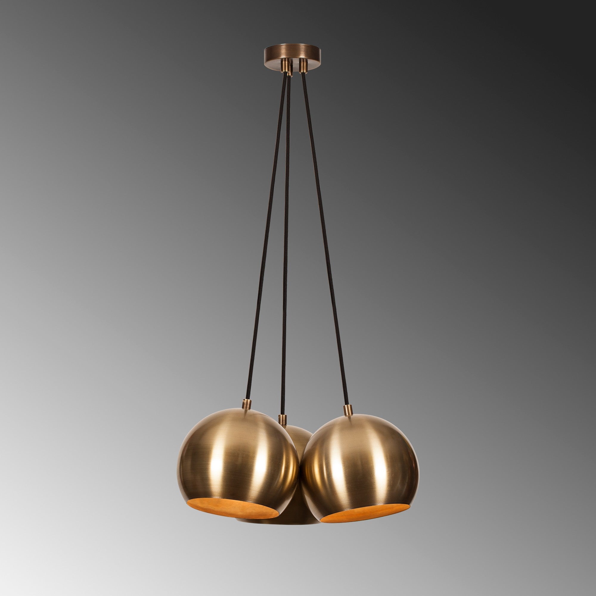 Lustre Vintage Elegante, Corpo em Metal, 40 cm de Diâmetro, 113 cm de Altura | 3 Soquetes E27, IP20 | Design Escandinavo Moderno e Glamouroso para Interiores Elegantes