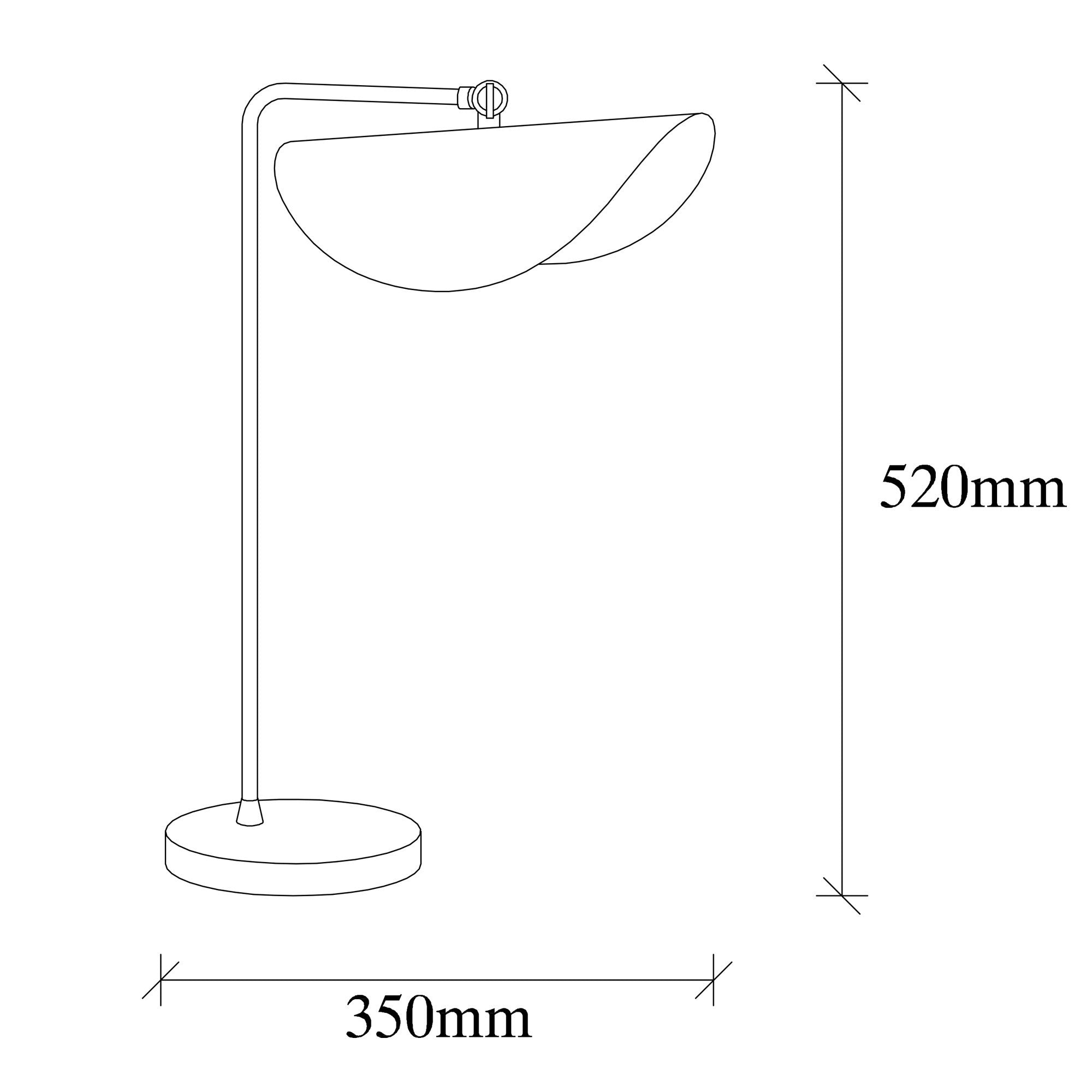Candeeiro de Mesa Moderna, Branca e Dourada, 52 cm de Altura | Corpo em Metal, Soquete E27 máx. 40 W | Design Escandinavo Elegante para Decoração de Casa e Escritório