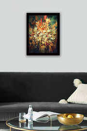 Pintura decorativa elegante emoldurada em MDF, 41 x 56 cm | Obra de arte 100% MDF com moldura de madeira de 3 cm | Perfeita para decoração de casa e interiores modernos