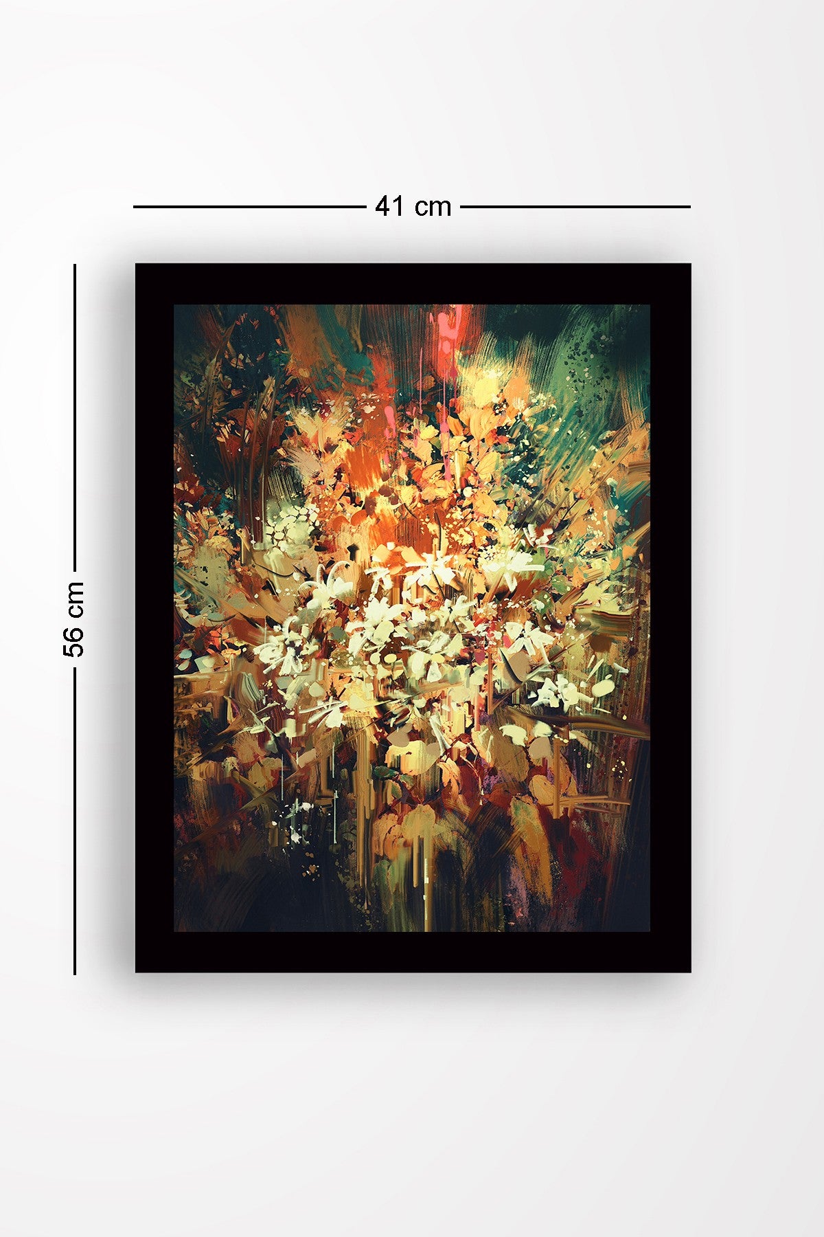 Pintura decorativa elegante emoldurada em MDF, 41 x 56 cm | Obra de arte 100% MDF com moldura de madeira de 3 cm | Perfeita para decoração de casa e interiores modernos
