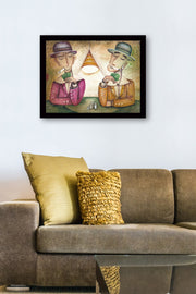 Pintura decorativa elegante emoldurada em MDF, 41 x 56 cm | Obra de arte 100% MDF com moldura de madeira de 3 cm | Perfeita para decoração de casa e interiores modernos
