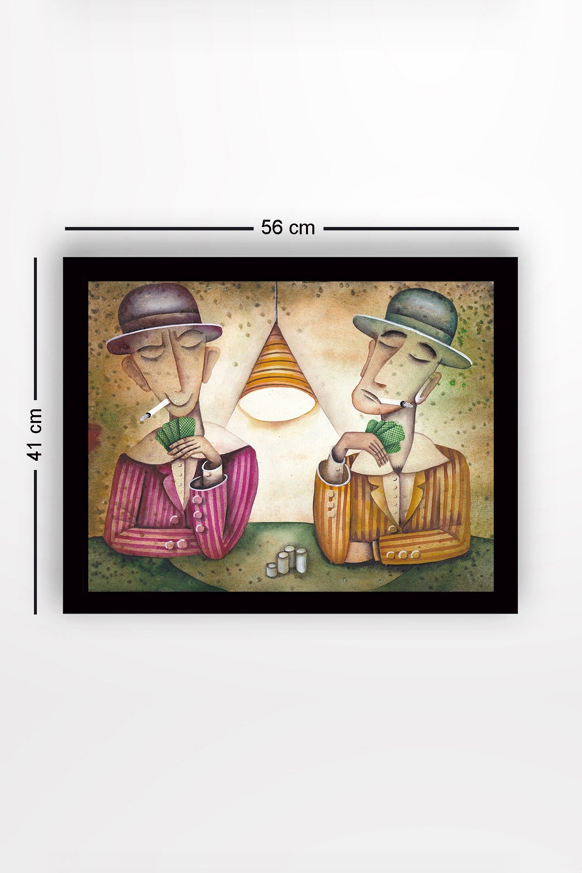 Pintura decorativa elegante emoldurada em MDF, 41 x 56 cm | Obra de arte 100% MDF com moldura de madeira de 3 cm | Perfeita para decoração de casa e interiores modernos
